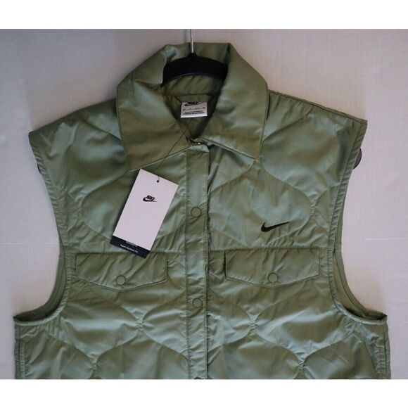 Nike Sportswear FB8737-386 Women's Sz XS Green Essentials Quilted Vest - Picture 8 of 12
